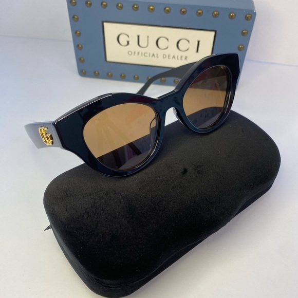 💯 - New Authentic GUCCI original GG0957S 003 51-19 Black Brown Sunglasses - Picture 4 of 13